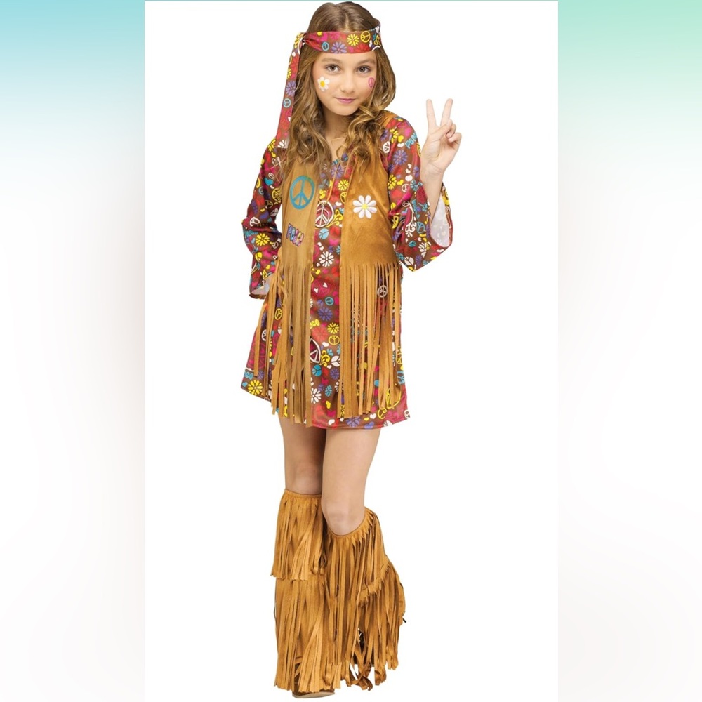 Size small medium spirit Halloween girls hippie 60’s groovy costume.